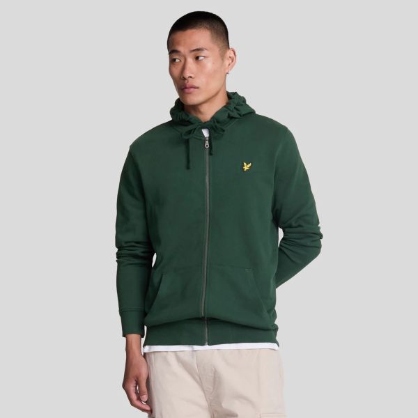 Lyle & Scott Zip Through Vest Donker Groen