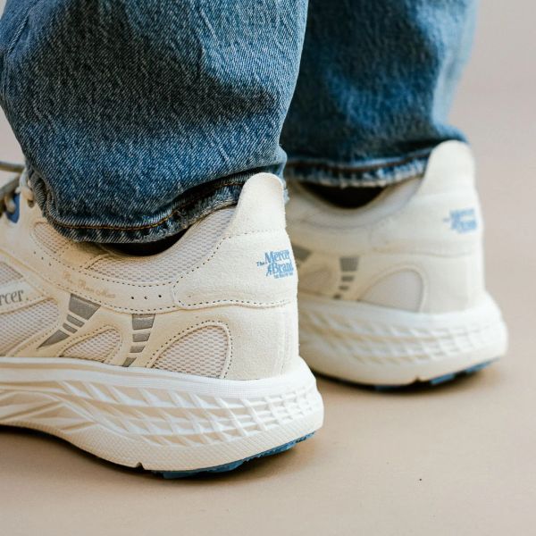 Mercer Amsterdam The Re-Run MAX Suede Sneaker Wit/Blauw