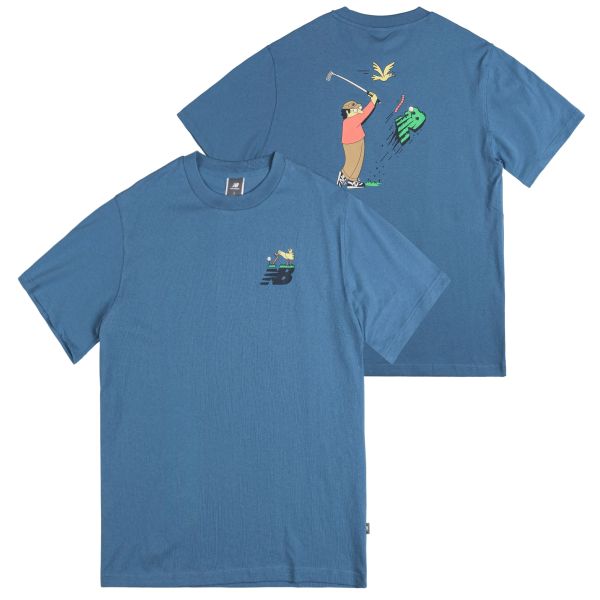New Balance Athletics Golf Cartoon T-shirt Blauw