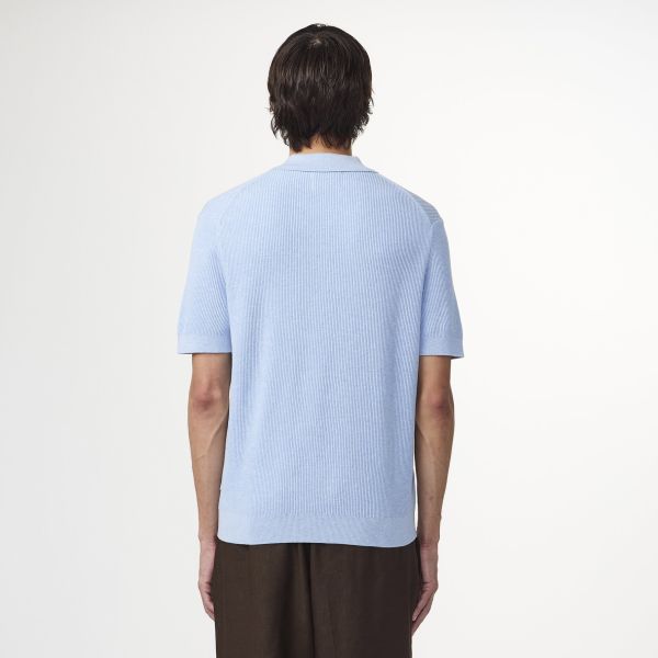 NN.07 Hansie Zip Polo Blauw