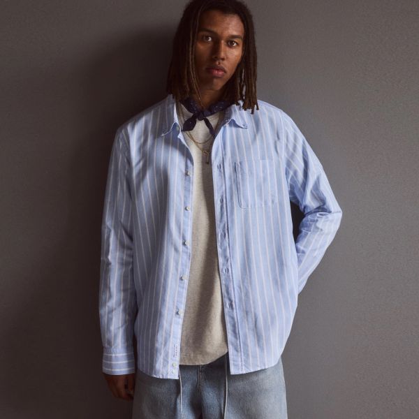 Tenue Ralph Stripe Overhemd Licht Blauw