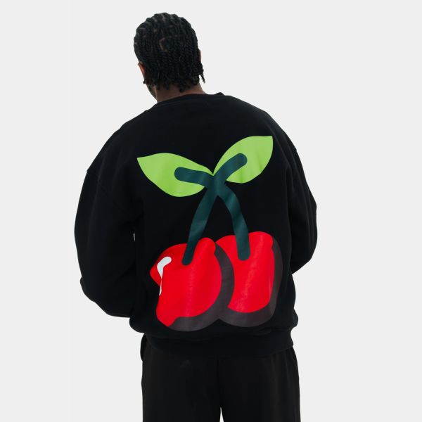Arbor Antwerp Graphic Cherries Sweater Zwart