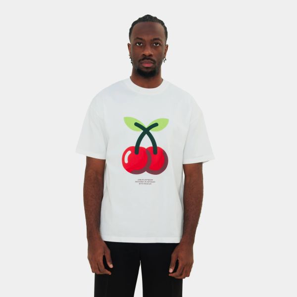 Arbor Antwerp Graphic Cherries T-shirt Wit
