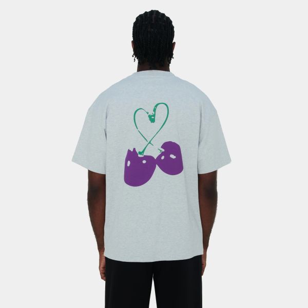 Arbor Antwerp Purple Cherries T-shirt Grijs