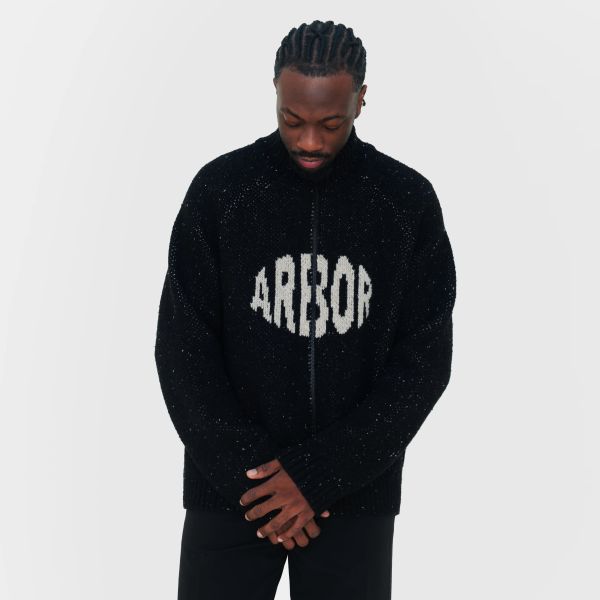 Arbor Antwerp Wool Knitted Oval Vest Zwart