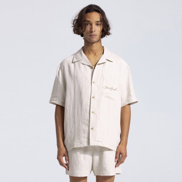 Bram's Fruit Garden Hose Linen Overhemd Beige