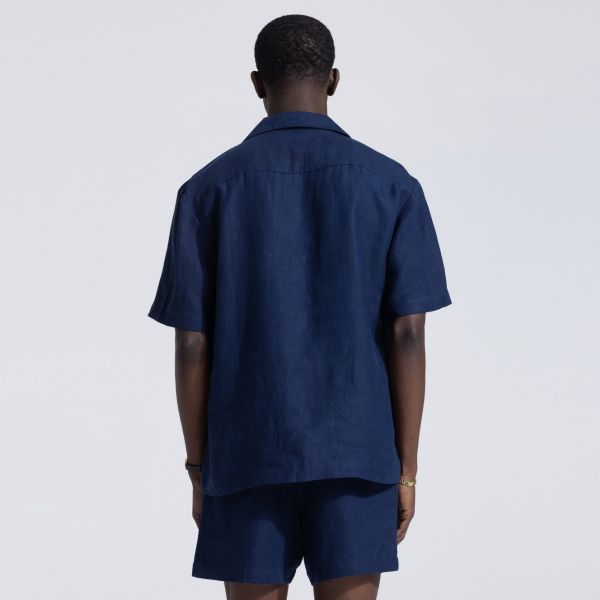 Bram's Fruit Garden Hose Linen Overhemd Navy