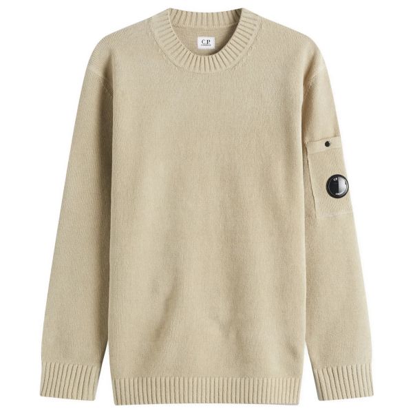 CP Company Chenille Cotton Lens Knit Sweater Beige