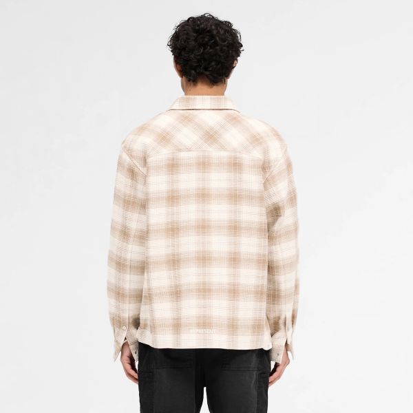 Represent Waffle Flannel Overshirt Beige/Wit