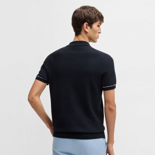 Boss Jianluca Knitted Polo Navy