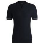 Boss Jianluca Knitted Polo Navy