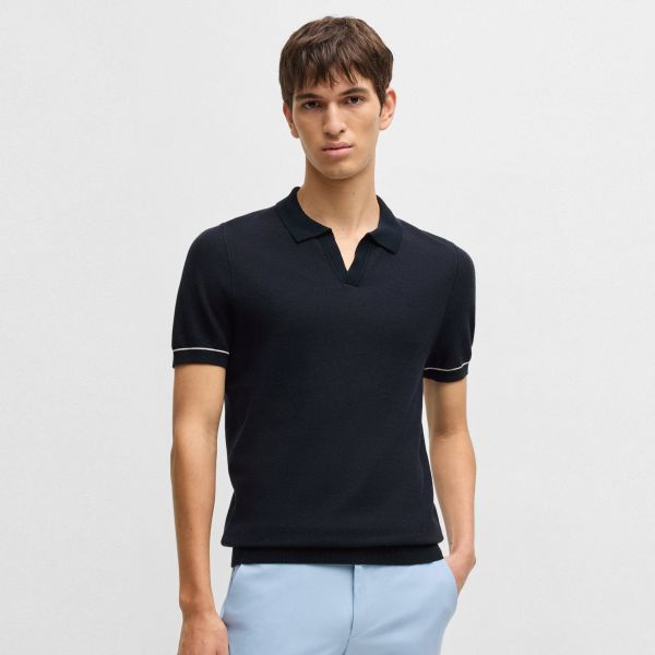 Boss Jianluca Knitted Polo Navy