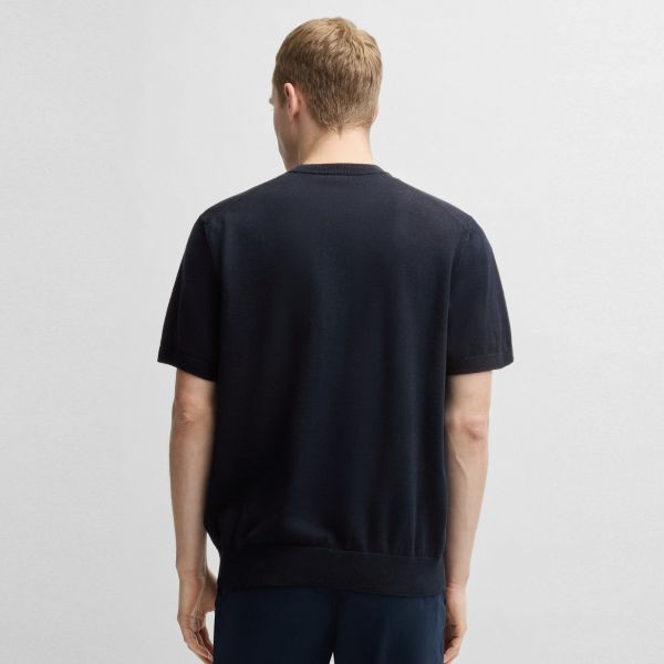Boss Kanache Knitted T-shirt Navy