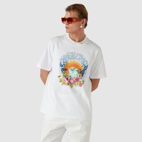 Casablanca Surf Trip T-shirt Wit
