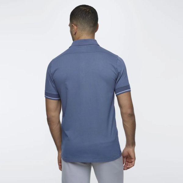 Genti 3 Buttons Polo Blauw
