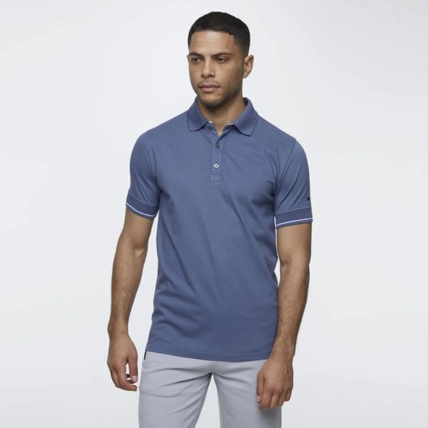 Genti 3 Buttons Polo Blauw