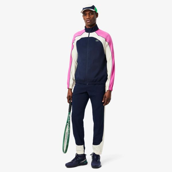 Lacoste Stretch Trainingspak Navy/Off White/Roze