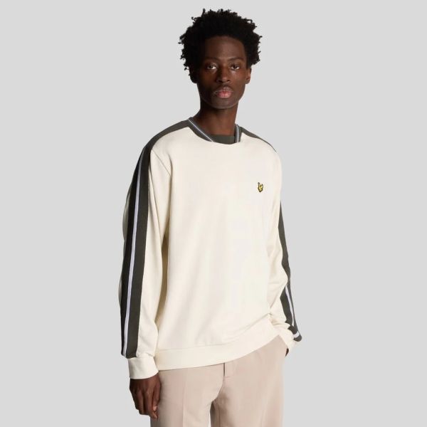 Lyle & Scott Contrast Taped Sweater Off White