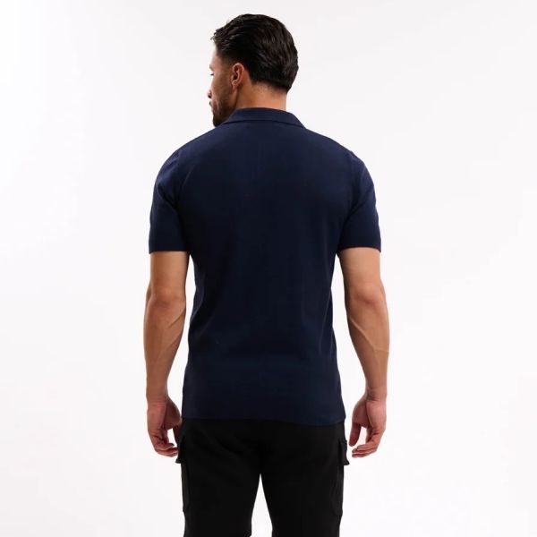 Malelions Knitted Polo Navy