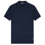 Malelions Knitted Polo Navy