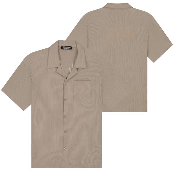 Malelions Seersucker Overhemd Bruin