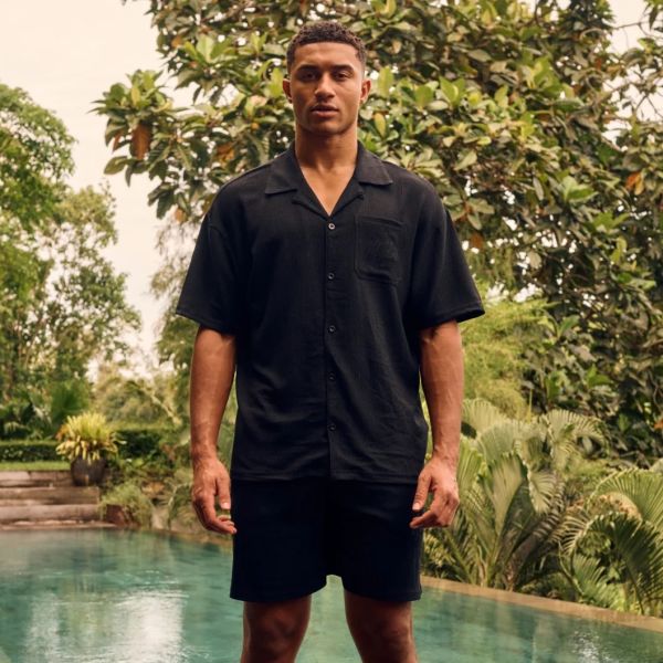 Malelions Seersucker Overhemd Zwart