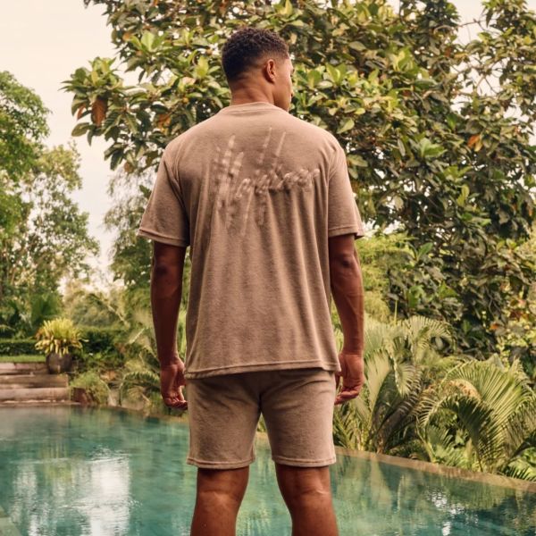 Malelions Signature Towelling T-shirt Bruin