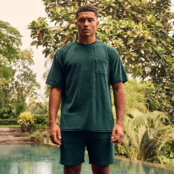 Malelions Signature Towelling T-shirt Donker Groen
