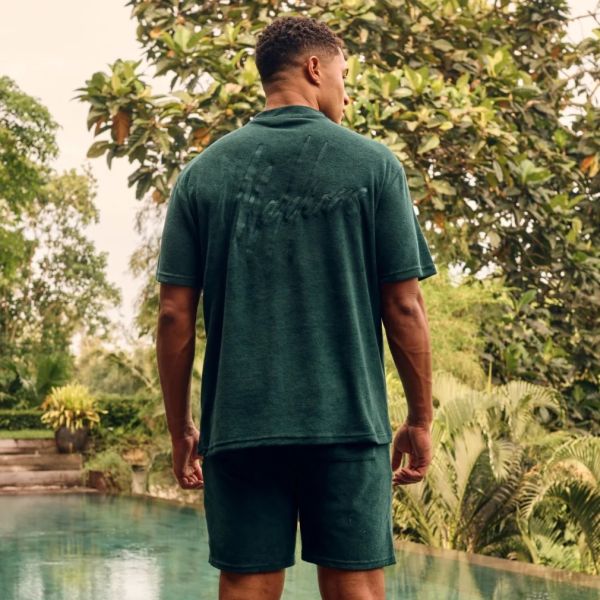 Malelions Signature Towelling T-shirt Donker Groen