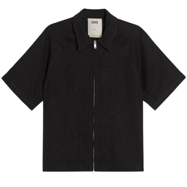 OAS Nero Zack Linen Overhemd Zwart