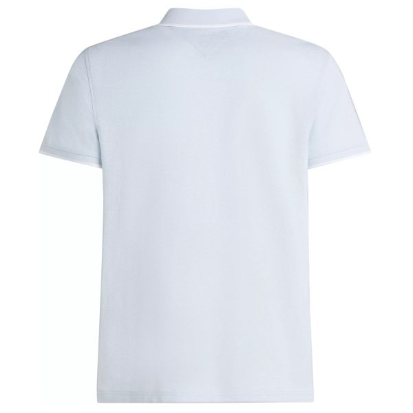 Tommy Hilfiger Linen Pique Regular Polo Licht Blauw