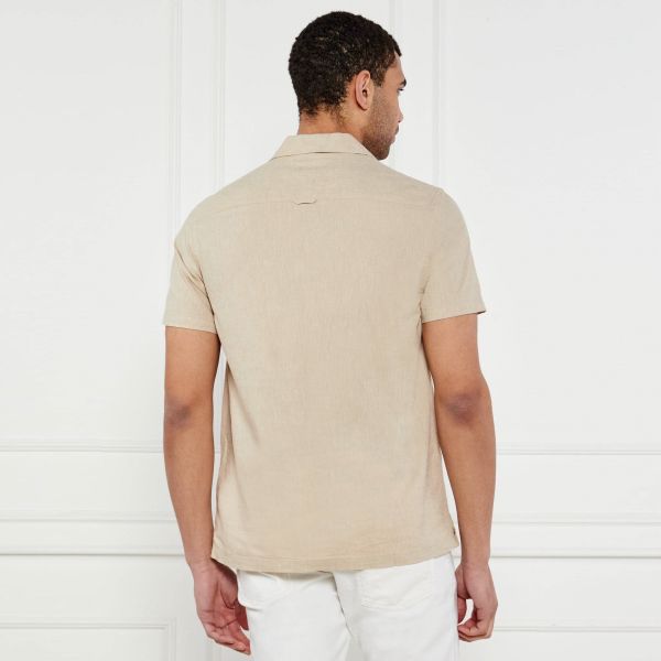 Tommy Jeans Linen Blend Camp Overhemd Beige