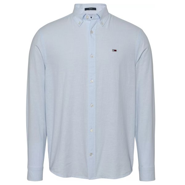 Tommy Jeans Linen Blend Overhemd Licht Blauw