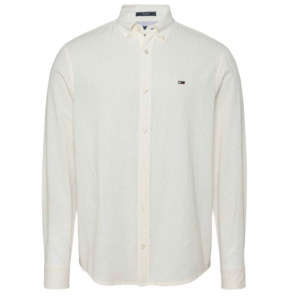 Tommy Jeans Linen Blend Overhemd Wit