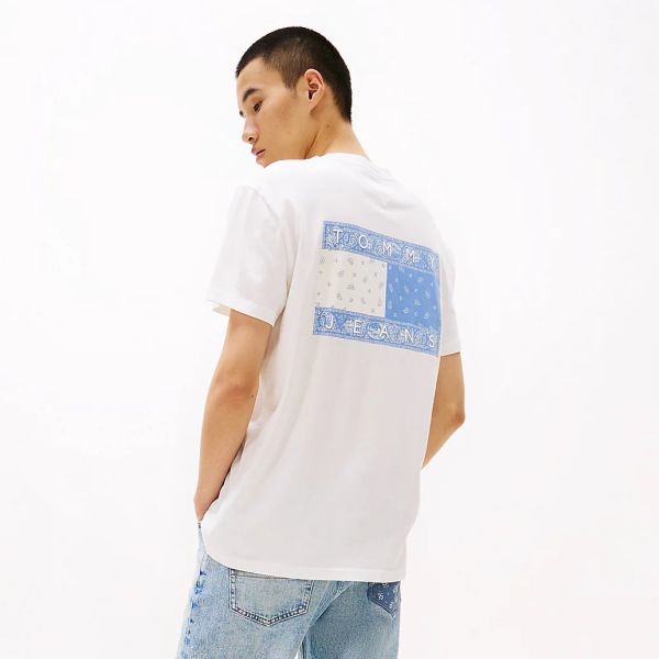 Tommy Jeans Paisley Flag T-shirt Wit