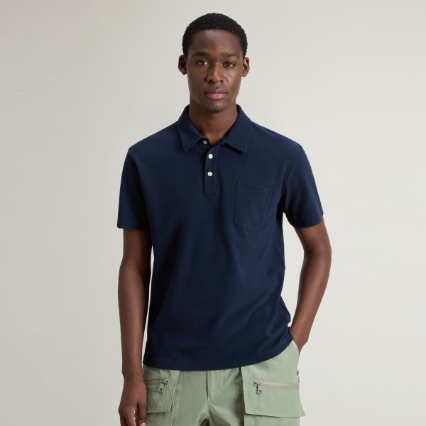 Woolrich Ice Cotton Polo Donker Blauw