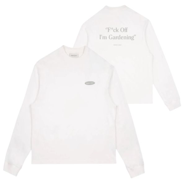 Bram's Fruit Gardening Distressed Longsleeve T-shirt Wit