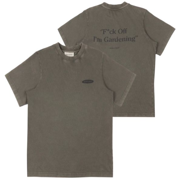 Bram's Fruit Gardening Distressed T-shirt Antraciet