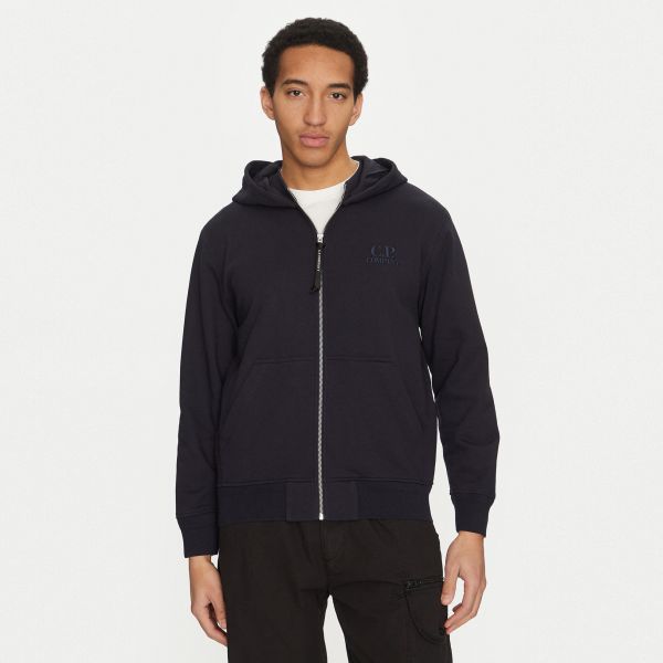 CP Company Diagonal Raised Fleece Logo Vest Navy