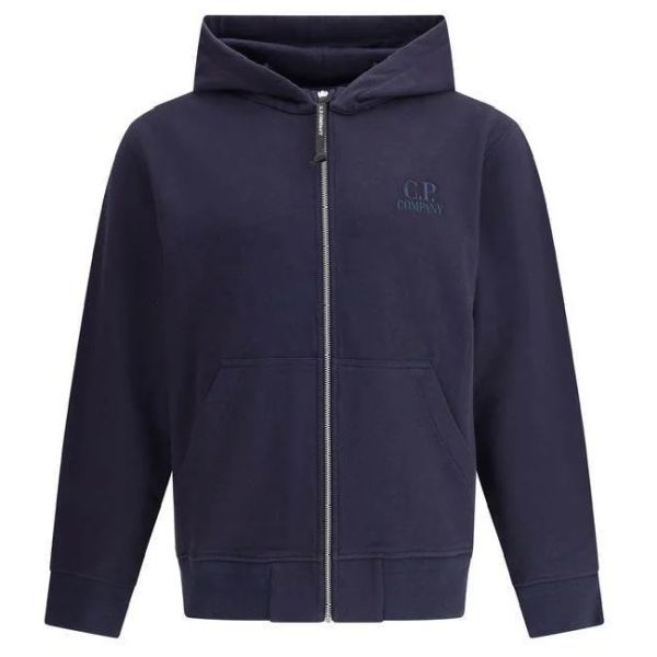 CP Company Diagonal Raised Fleece Logo Vest Navy