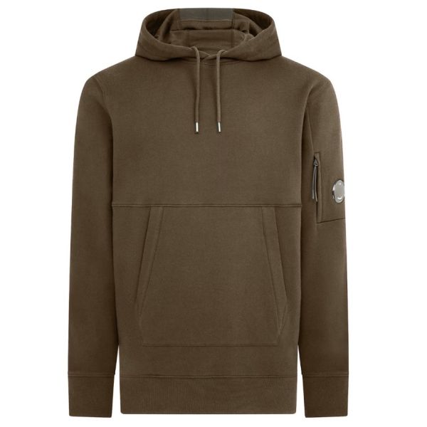 CP Company Diagonal Raised Fleece Lens Hoodie Donker Groen