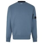 CP Company Diagonal Raised Fleece Lens Sweater Blauw