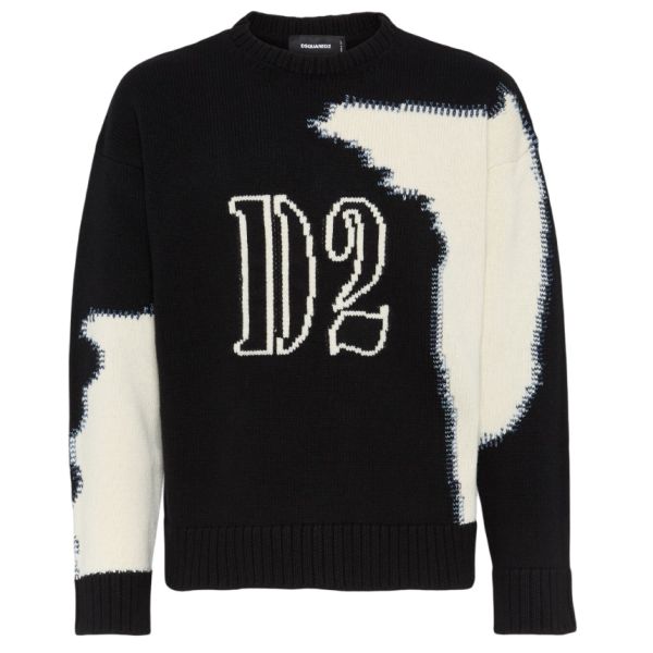 Dsquared2 Fake Stitch Knit Sweater Zwart