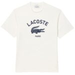Lacoste Signature Print T-shirt Off White