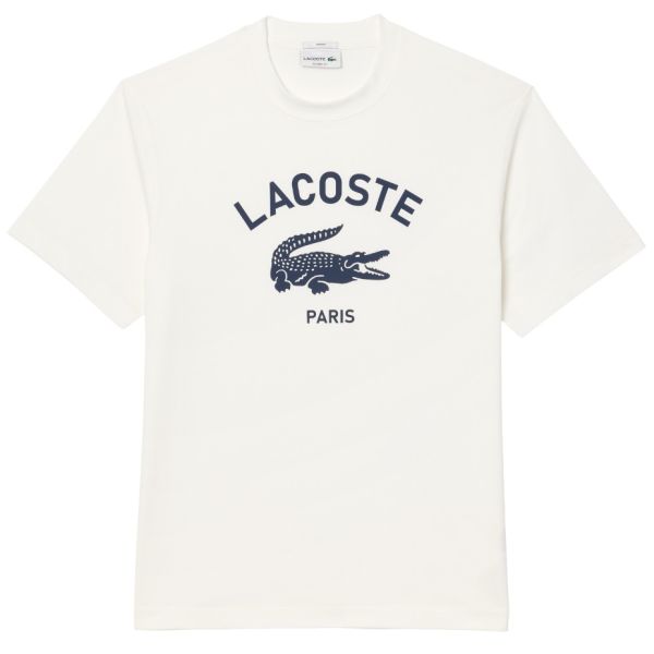Lacoste Signature Print T-shirt Off White