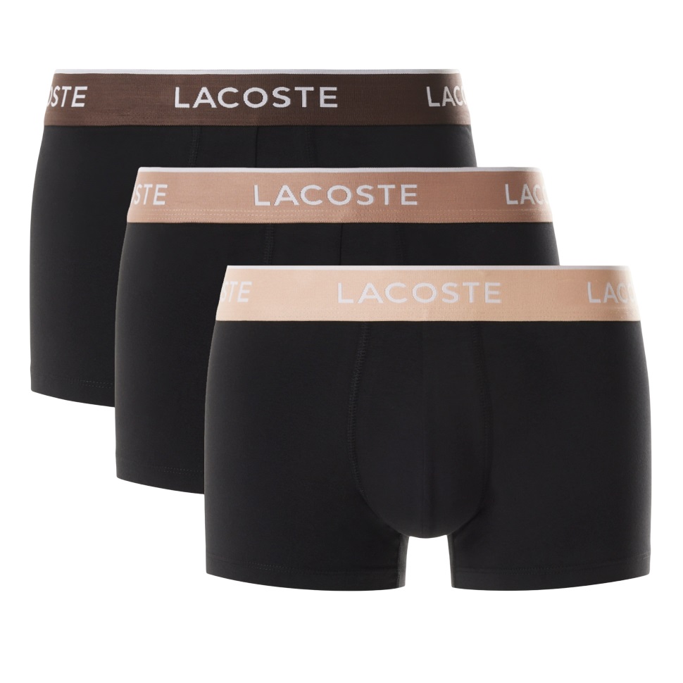 Lacoste Stretch 3-Pack Boxer Zwart/Beige/Bruin