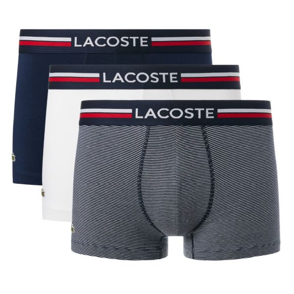 Lacoste Stretch Striped 3-Pack Boxer Navy/Wit