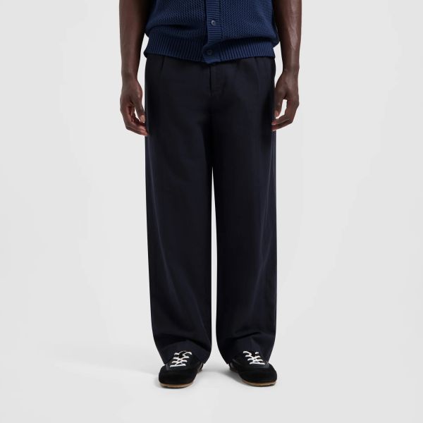 Olaf Cotton Linen Broek Navy