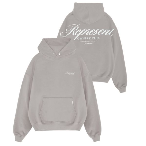 Represent Owners Club Script Hoodie Grijs