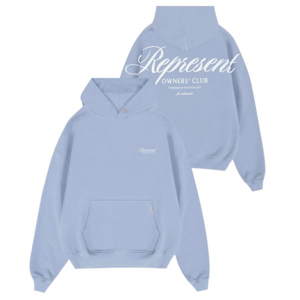 Represent Owners Club Script Hoodie Licht Blauw